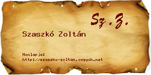 Szaszkó Zoltán névjegykártya