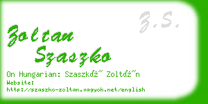 zoltan szaszko business card
