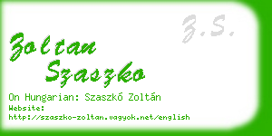 zoltan szaszko business card